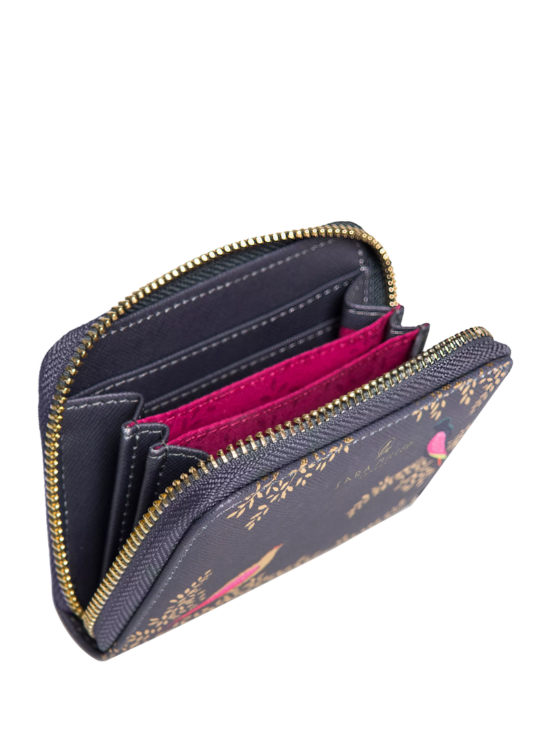 Sara Miller zip purse Smokey Blue Birds, imported from the UK