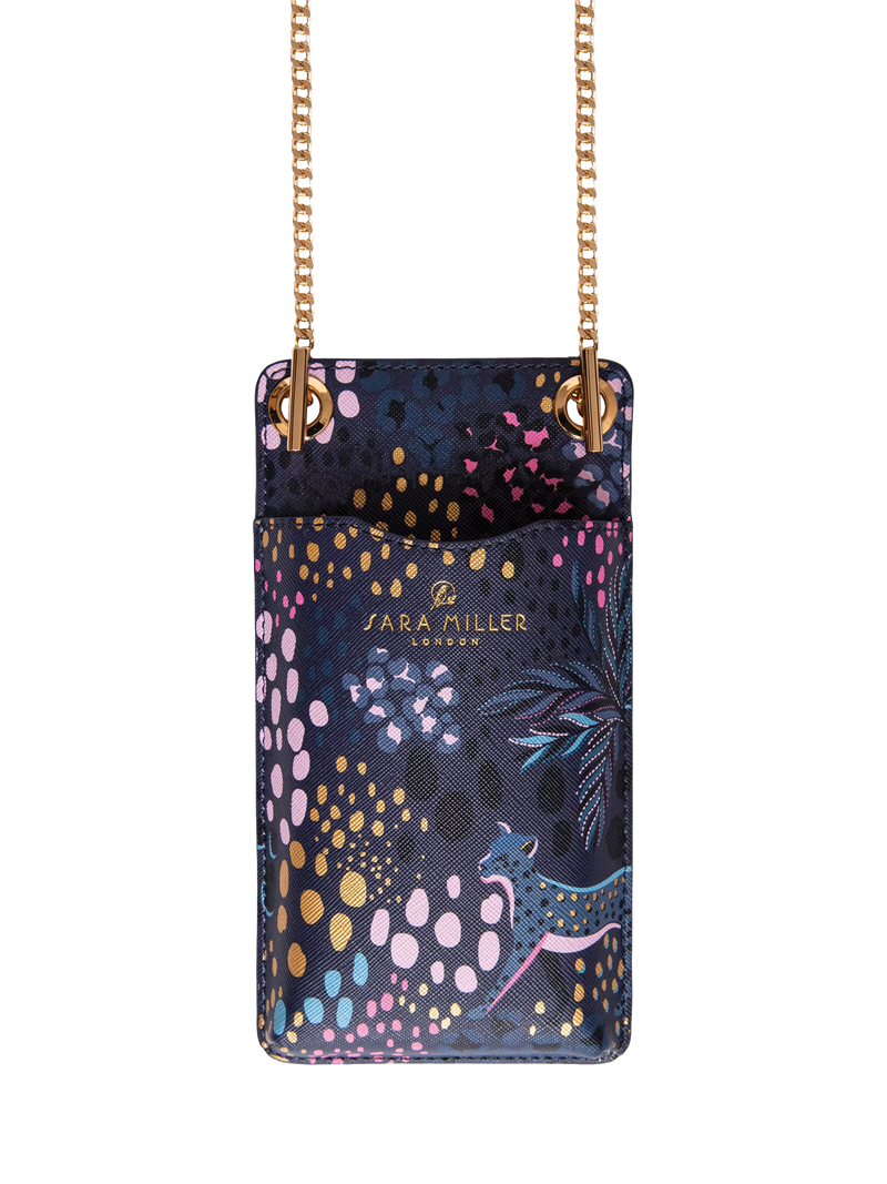 Sara Miller Midnight Leopard phone pouch - British product