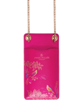 Sara Miller phone pouch Pink Chelsea faux saffiano leather (British brand)