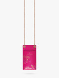 Sara Miller phone pouch Pink Chelsea faux saffiano leather (British brand)