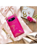 Sara Miller phone pouch Pink Chelsea faux saffiano leather (British brand)