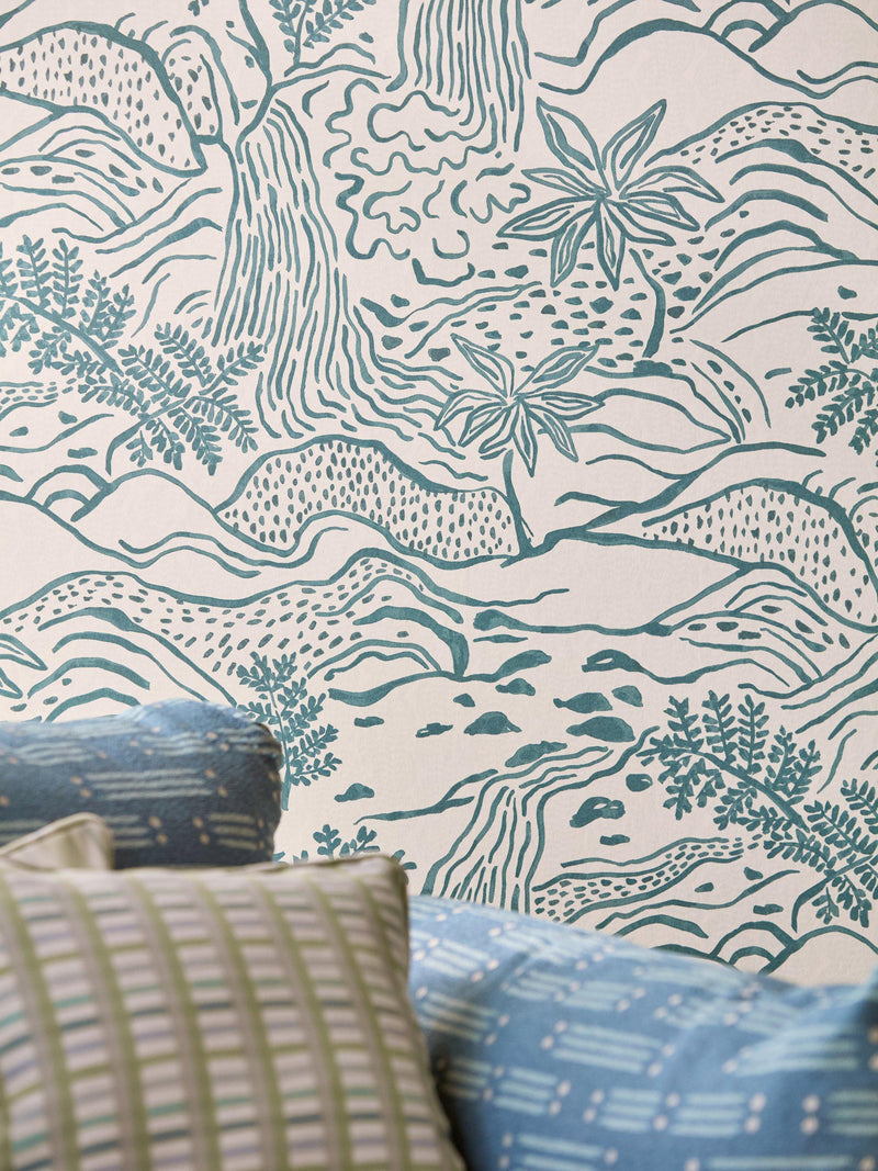 Scion Falling Foss mural wallpaper 52cm x 10.05m (British brand)