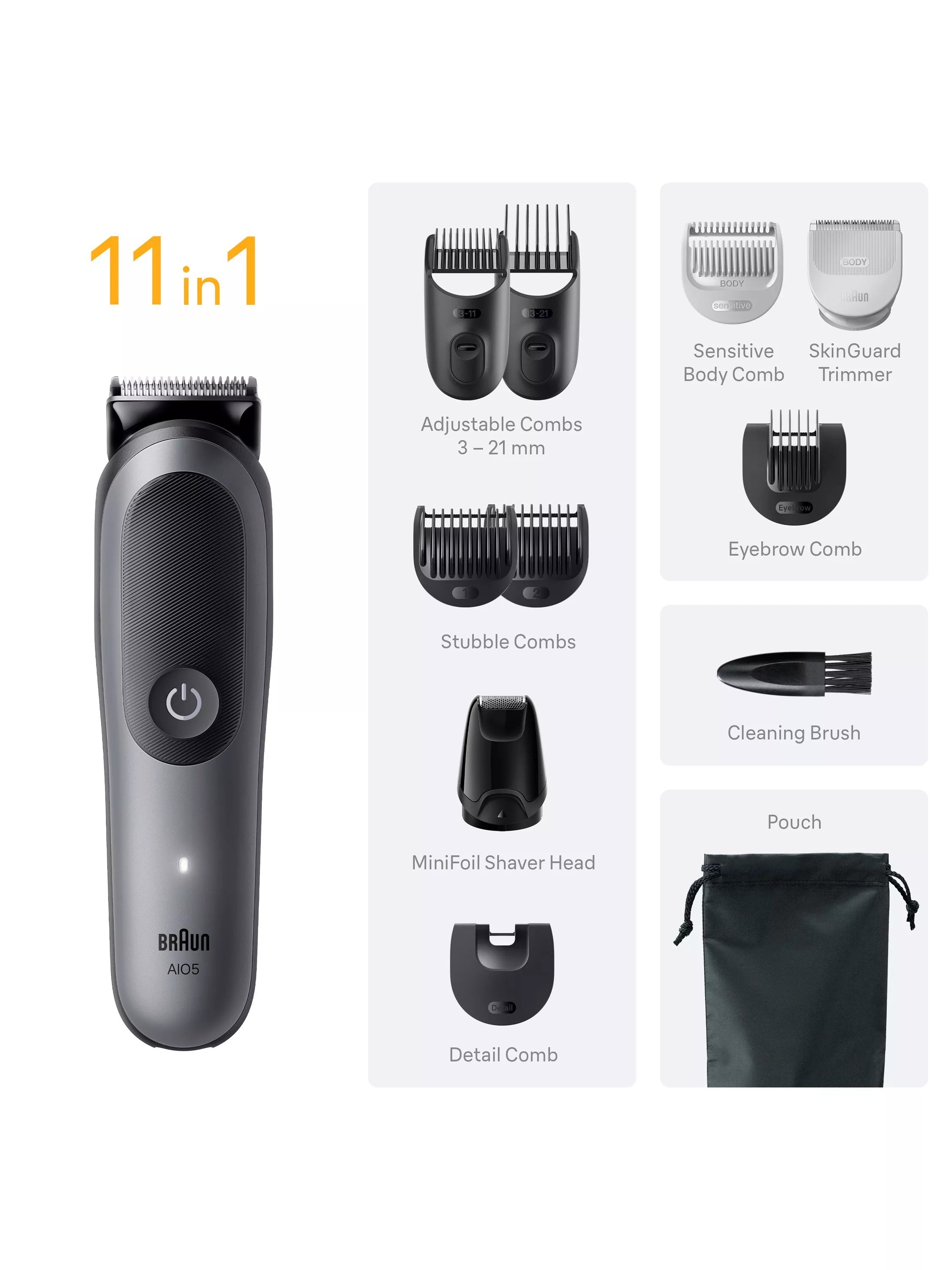 Braun All-in-One Series 5 grooming kit black - British product