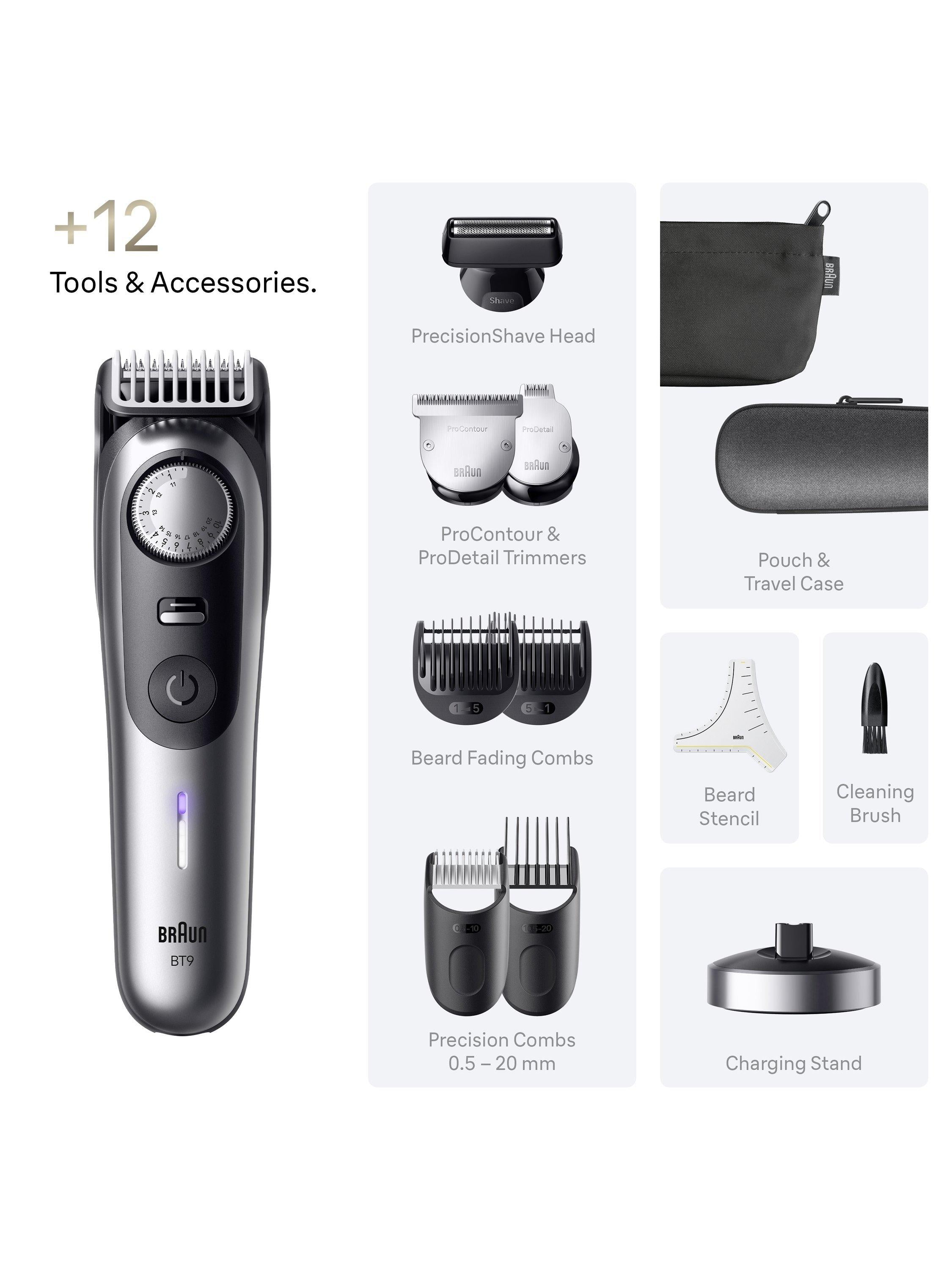Braun Series 9 beard trimmer black with 12 tools (British brand)