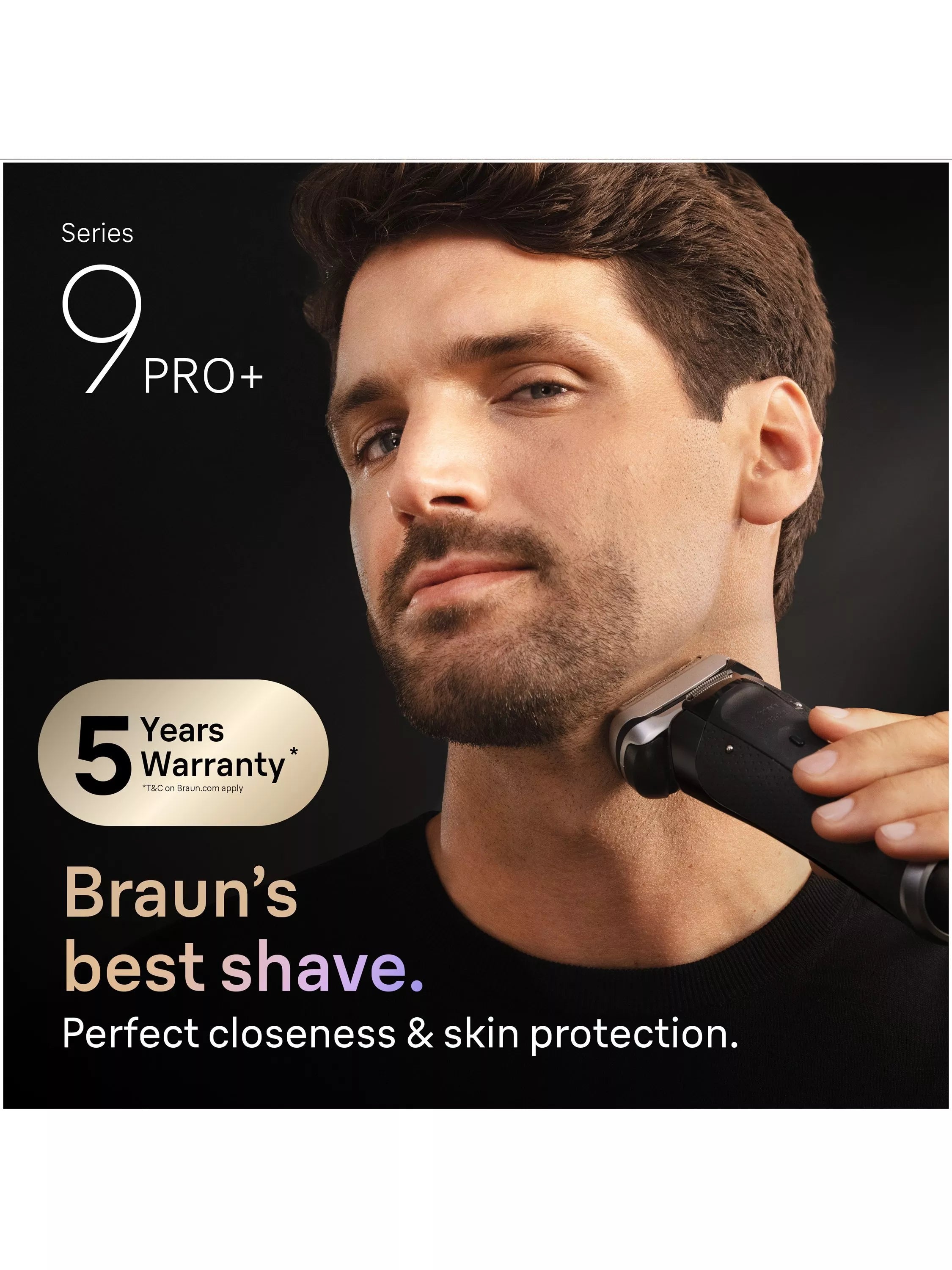 Braun Series 9 PRO+ electric shaver black (British brand)