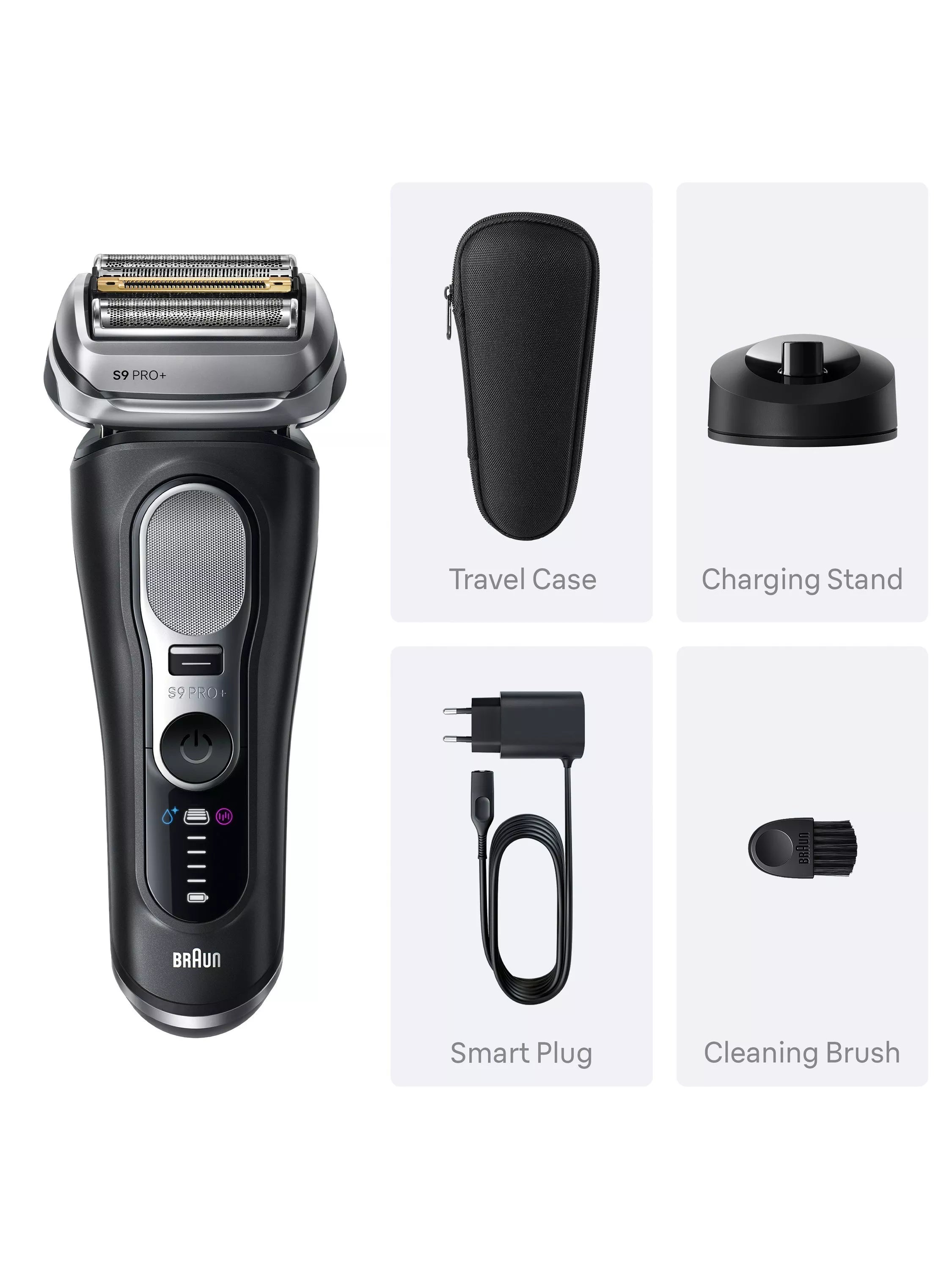 Braun Series 9 PRO+ electric shaver black (British brand)