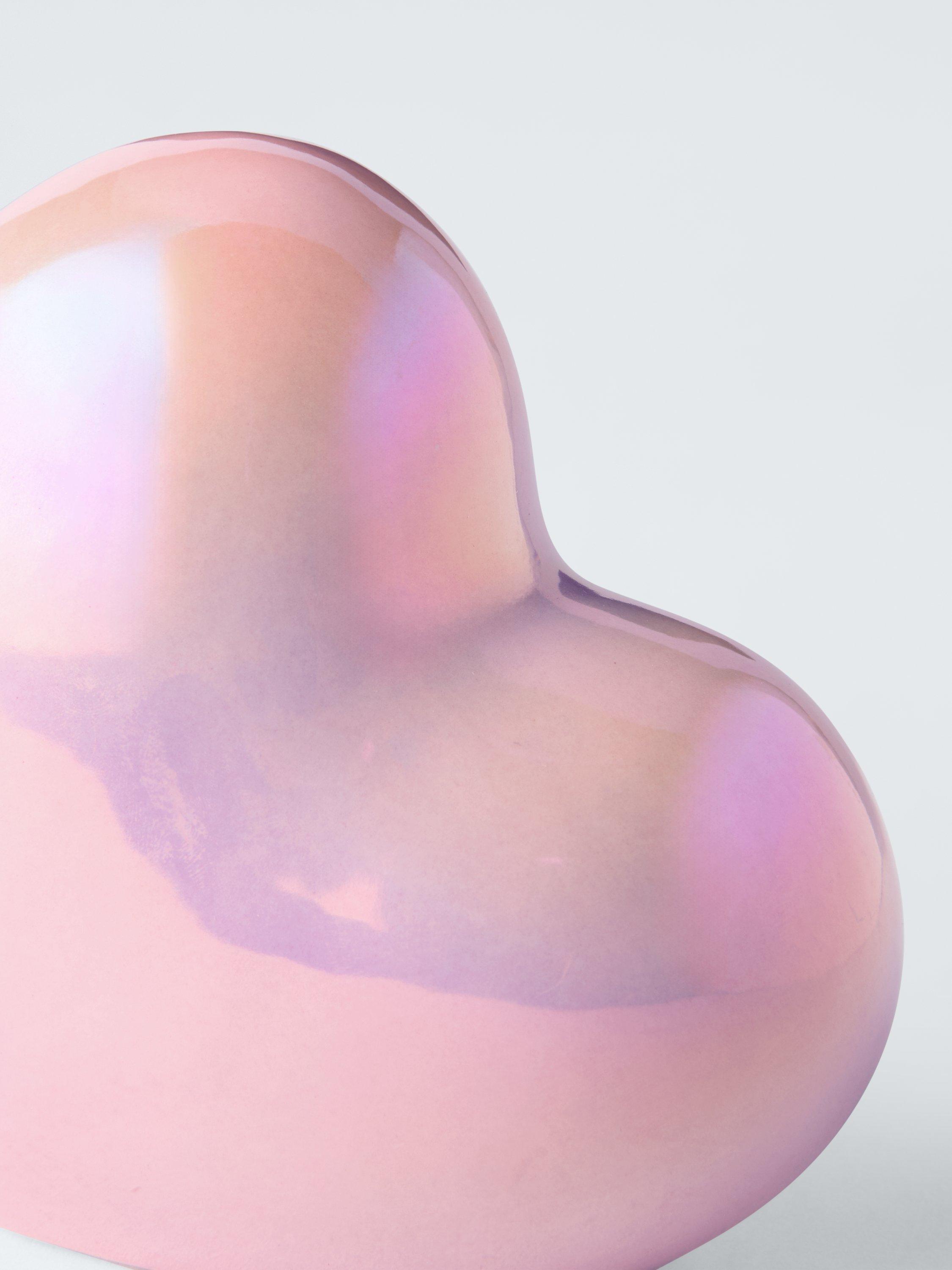 John Lewis iridescent heart decoration ceramic pink - British product