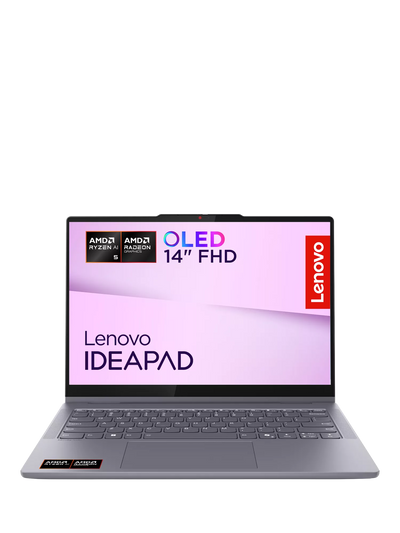 John Lewis Lenovo IdeaPad 5 Convertible Laptop, Ryzen AI 5 Processor, 16GB RAM, 256GB SSD, 14 OLED Touchscreen, Luna Grey- Buy online at McGrocer