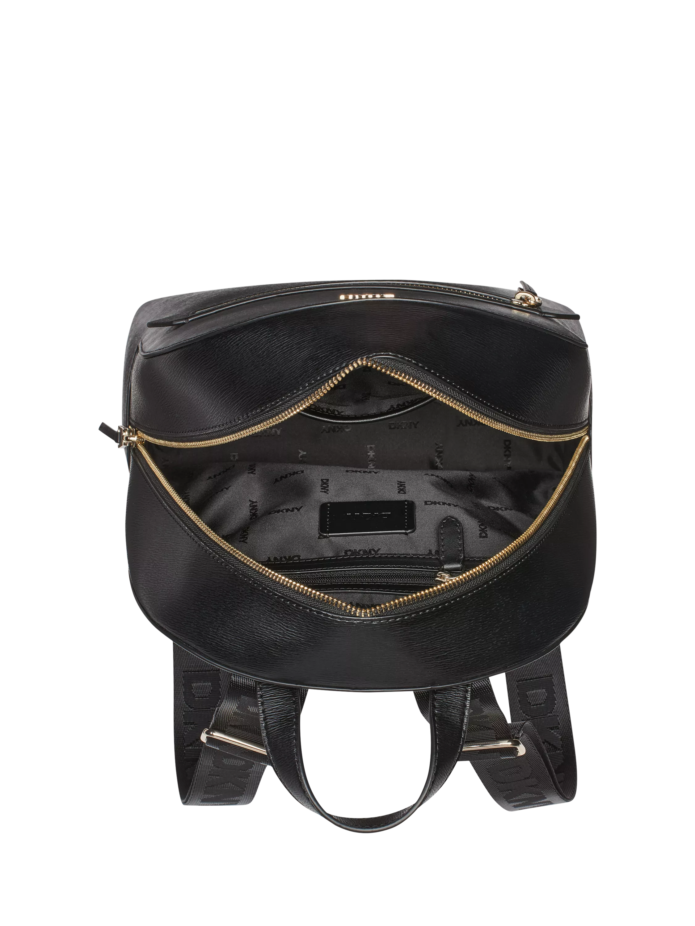 DKNY Bryant Avenue backpack in black and gold, imported from the UK