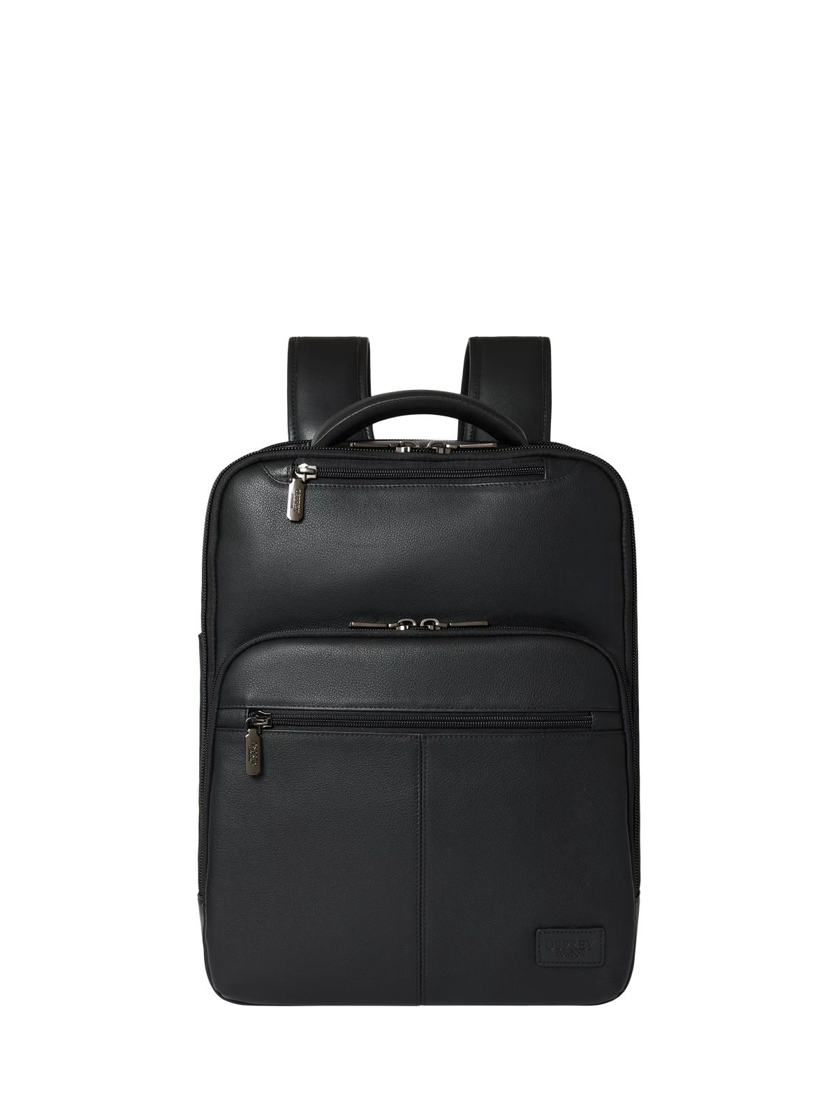 OSPREY LONDON Charlie black leather backpack, imported from the UK