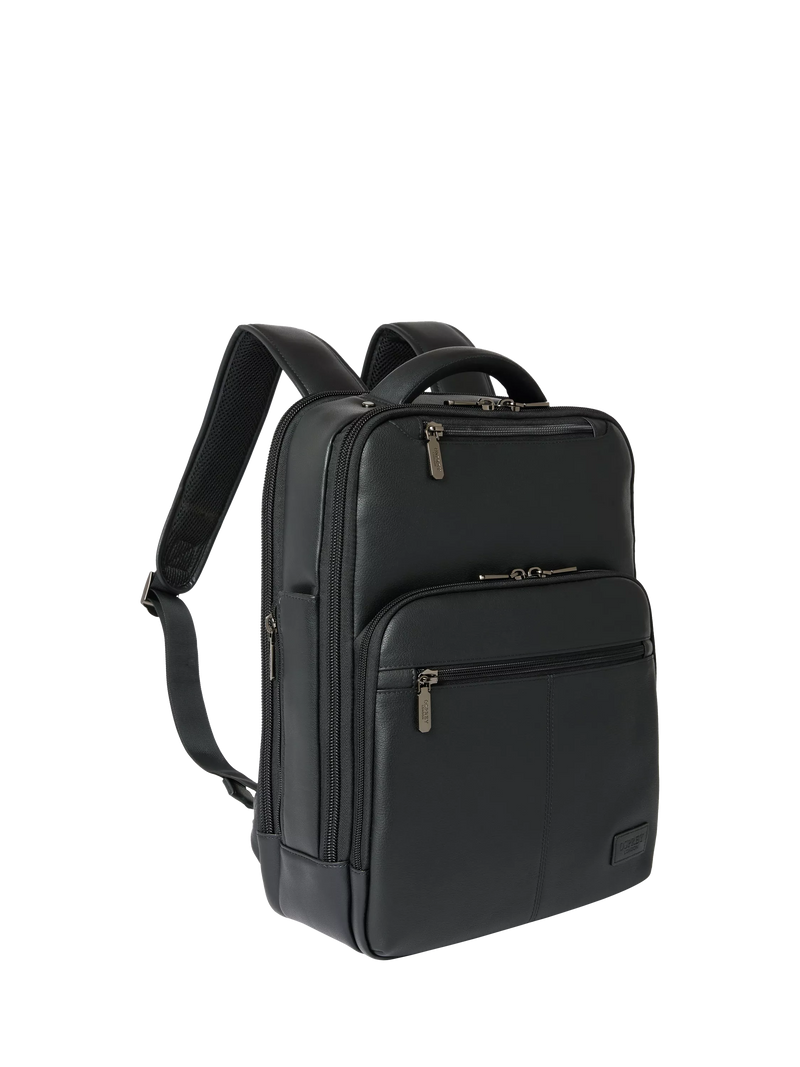 OSPREY LONDON Charlie black leather backpack, imported from the UK