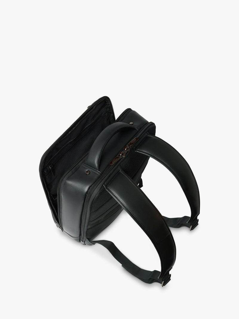 OSPREY LONDON Charlie black leather backpack, imported from the UK