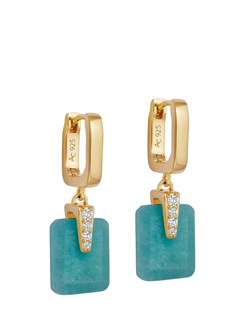 Astley Clarke Amazonite Art Deco drop huggie earrings - British product