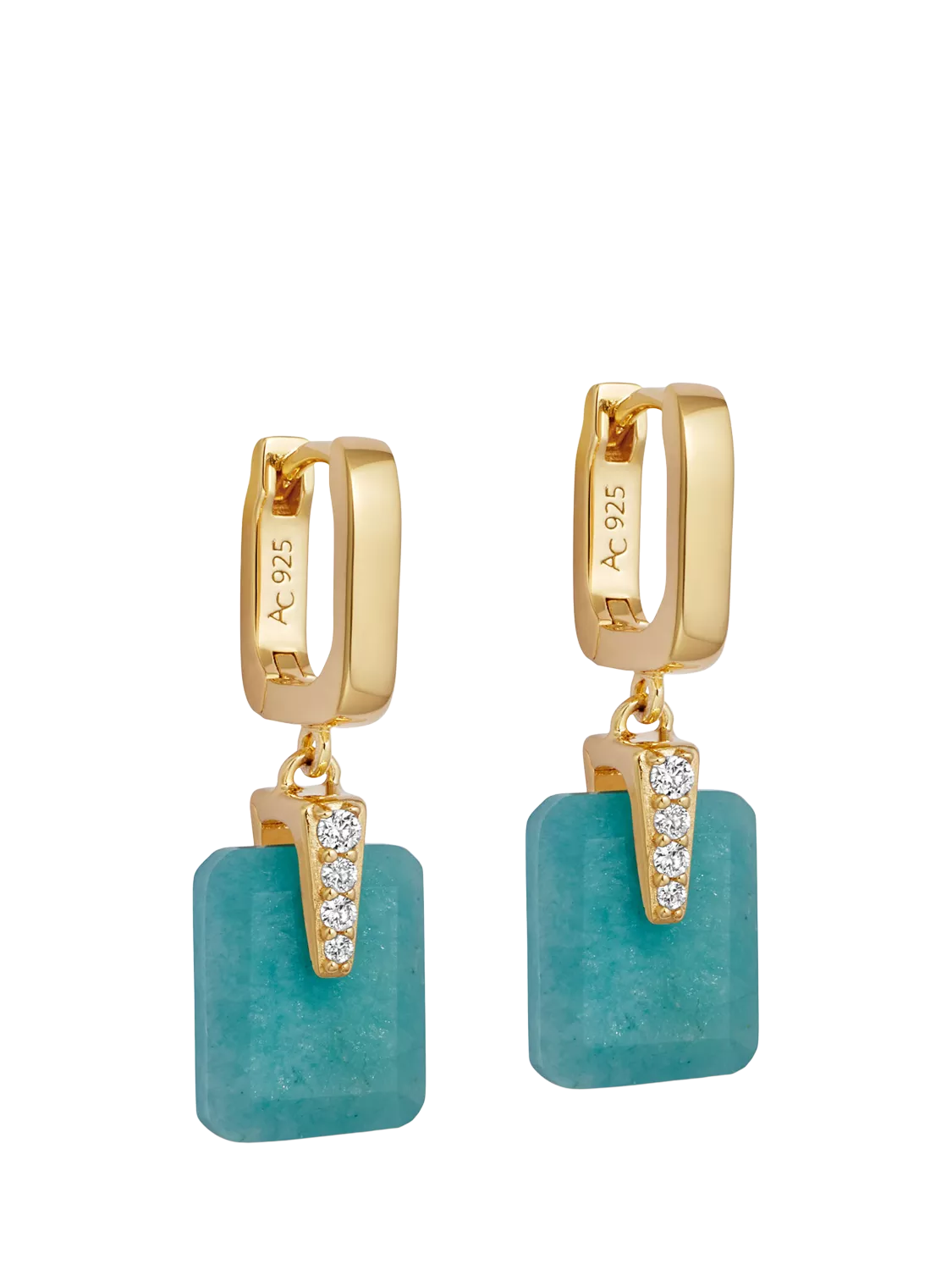 Astley Clarke Amazonite Art Deco drop huggie earrings - British product
