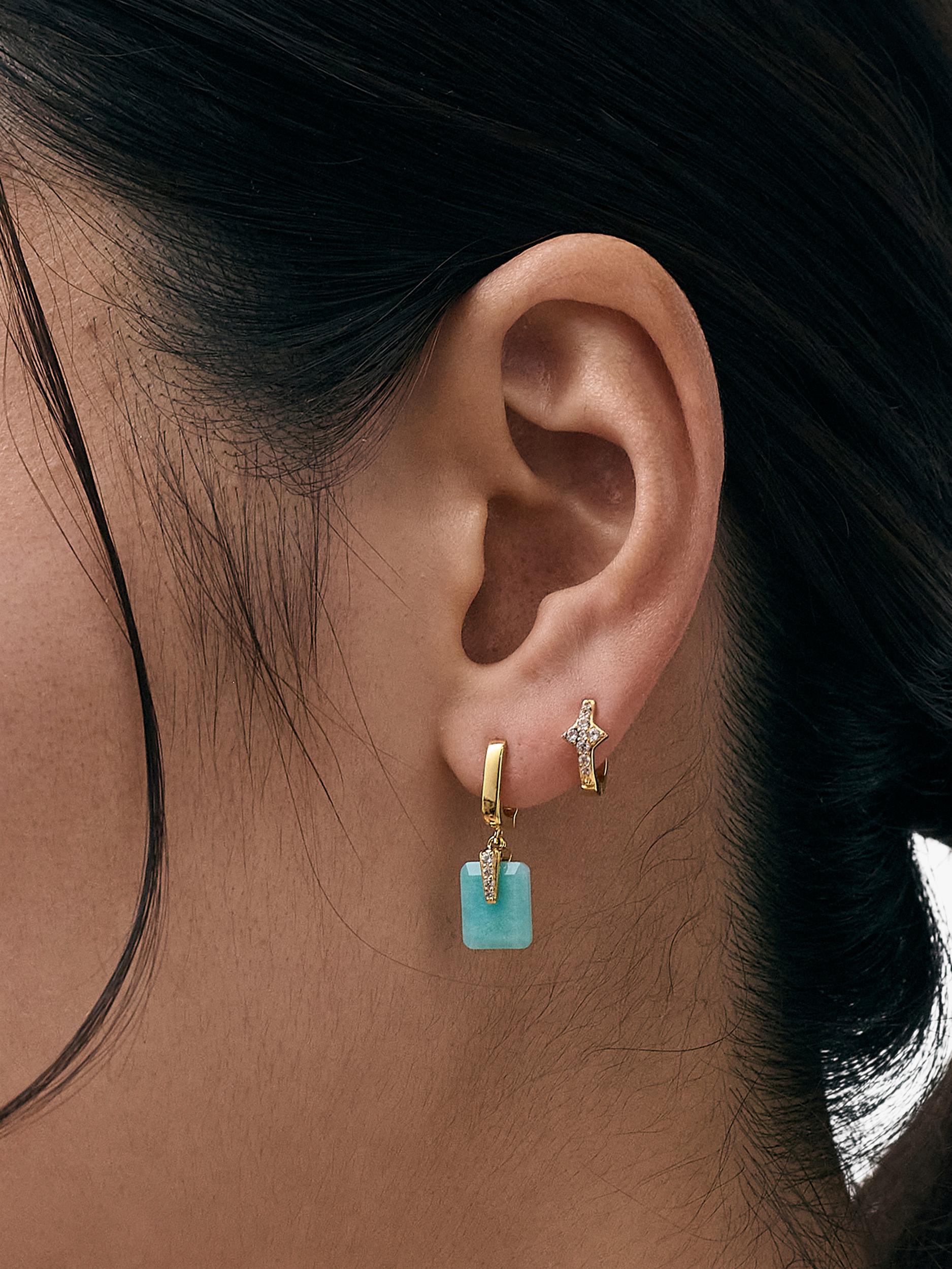 Astley Clarke Amazonite Art Deco drop huggie earrings - British product