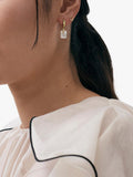 Astley Clarke Deco Earrings white sapphire and mother-of-pearl, imported from the UK
