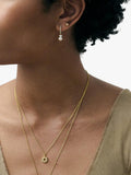 Astley Clarke pearl sapphire huggie earrings gold white, imported from the UK
