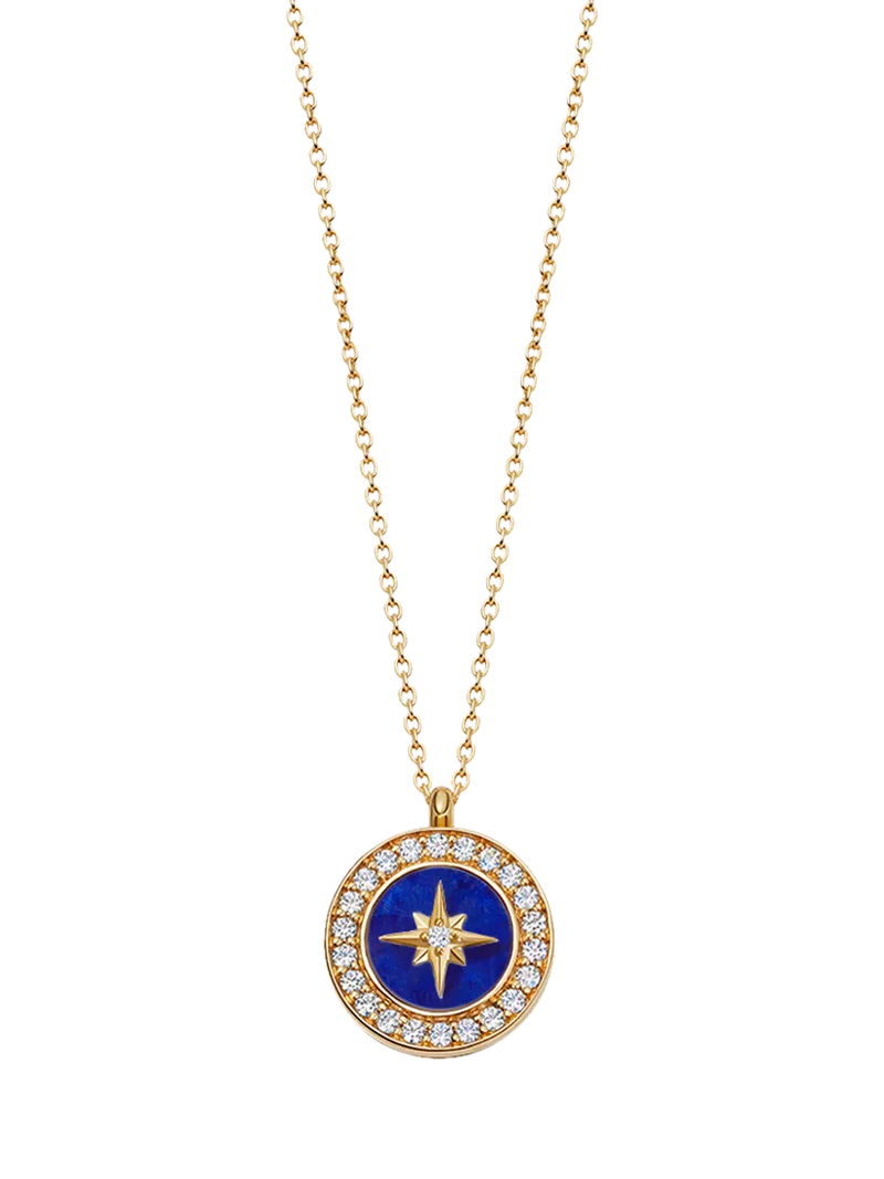Astley Clarke North Star locket necklace gold blue lapis lazuli (British brand)