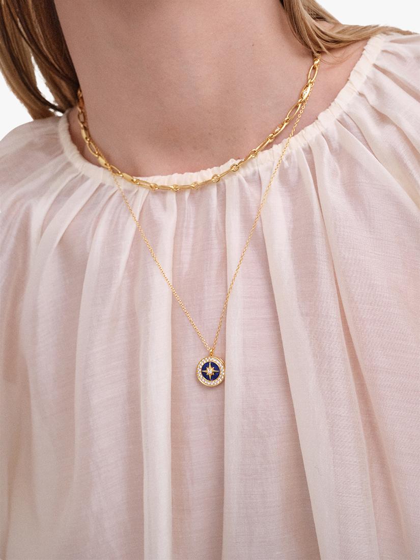 Astley Clarke North Star locket necklace gold blue lapis lazuli (British brand)