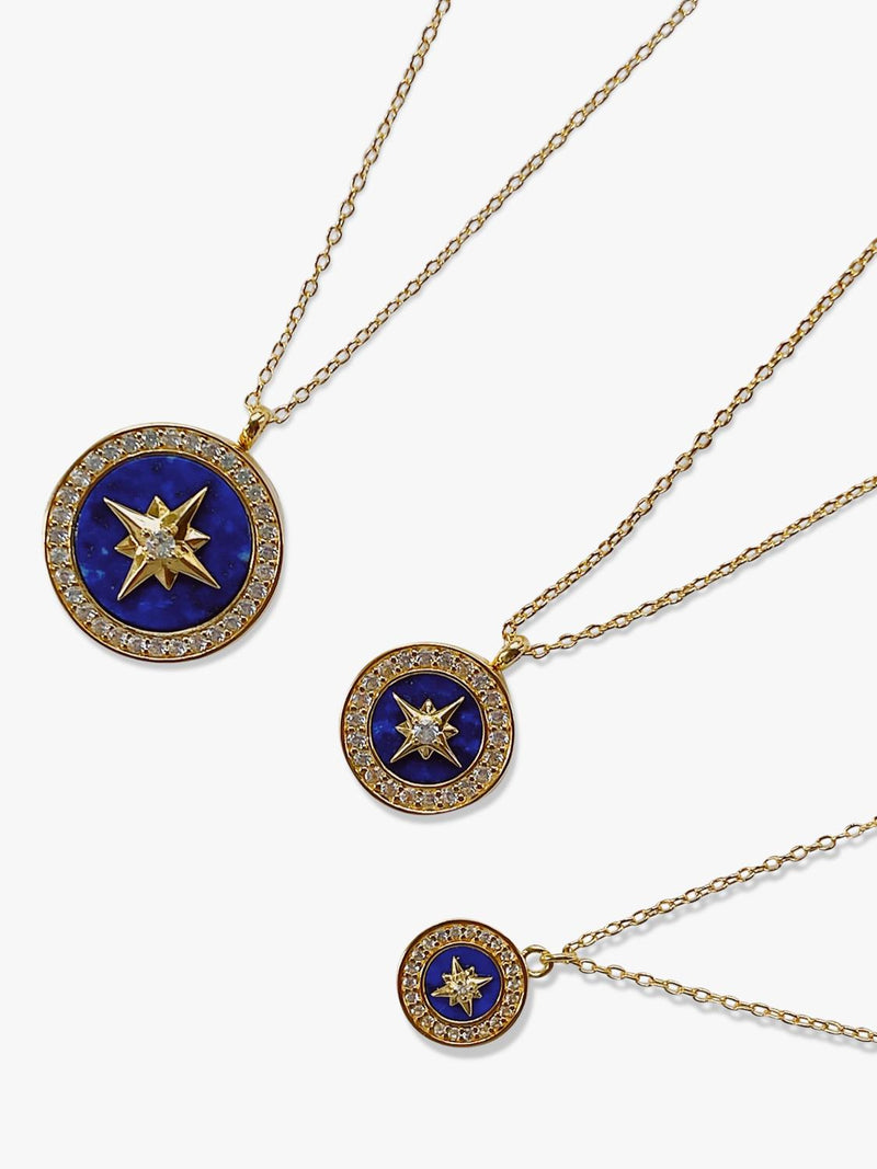 Astley Clarke North Star locket necklace gold blue lapis lazuli (British brand)