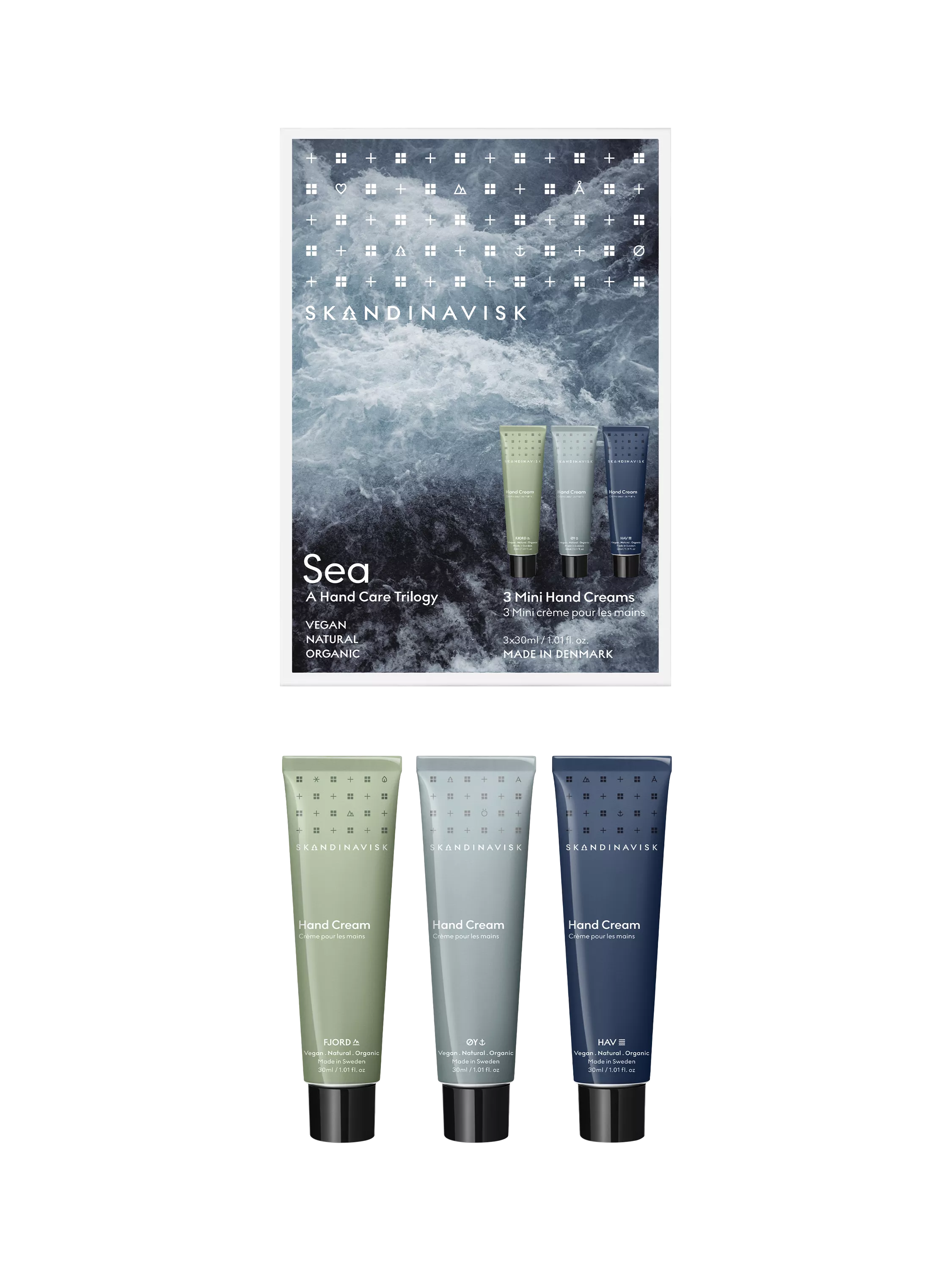 SKANDINAVISK mini hand cream set of three, UK version