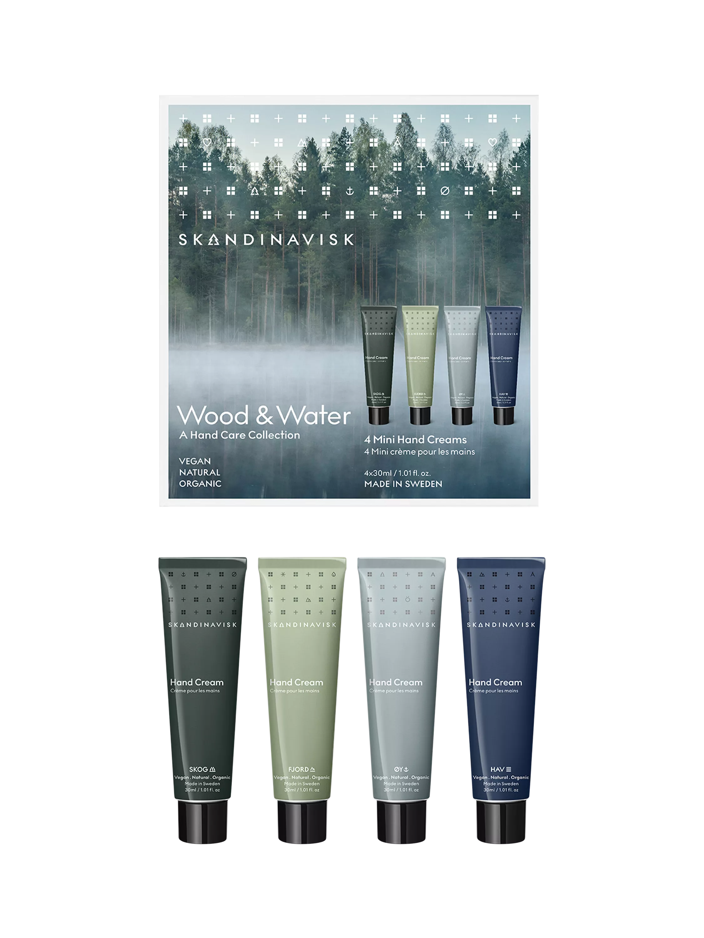SKANDINAVISK hand cream set of 4 scents - British product