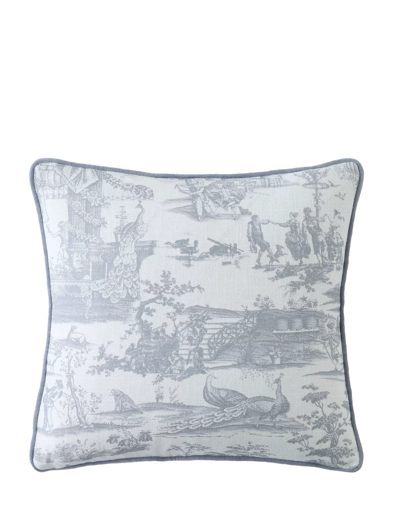 Laura Ashley Braysmith Toile cushion in blue 45x45cm (British brand)