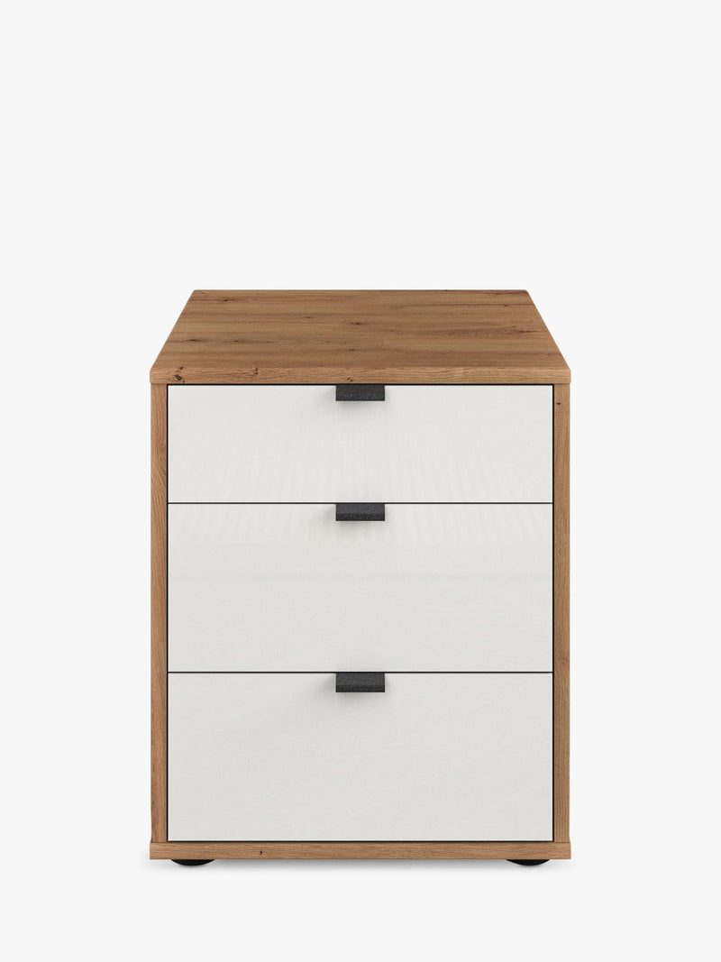 John Lewis Aspen 3 drawer bedside table with glass fronts, UK version
