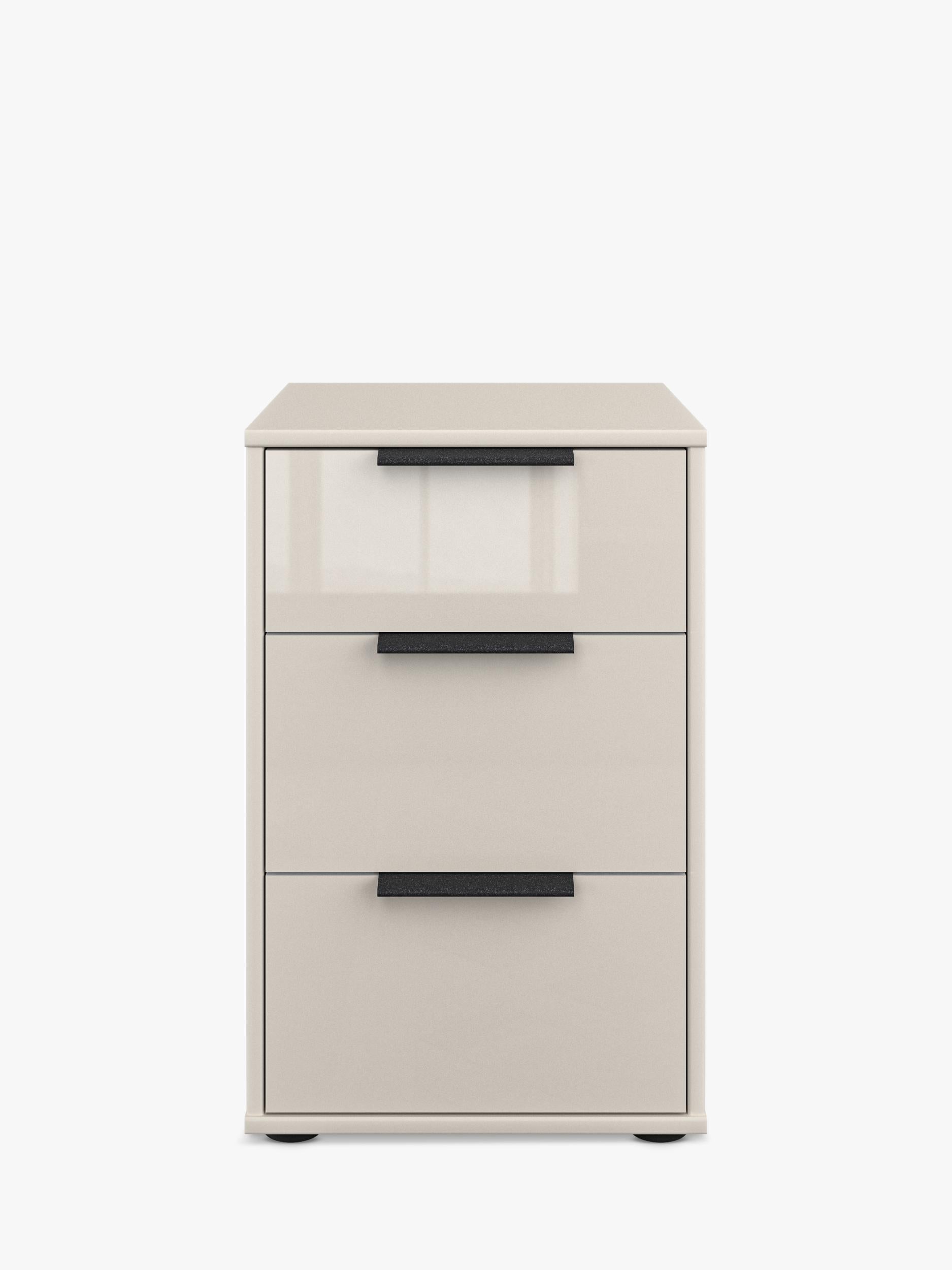 John Lewis Newlyn 3 glass drawer bedside table, imported from the UK