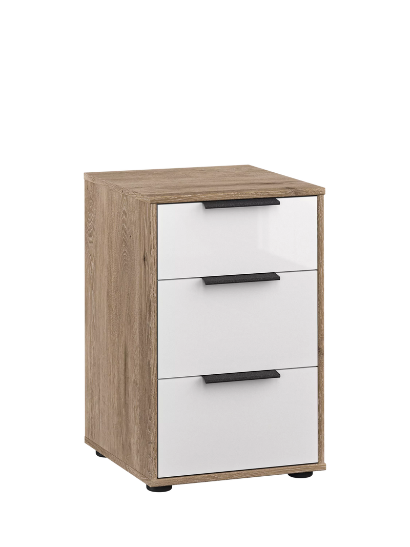 John Lewis Newlyn 3 Glass Drawer Bedside Table