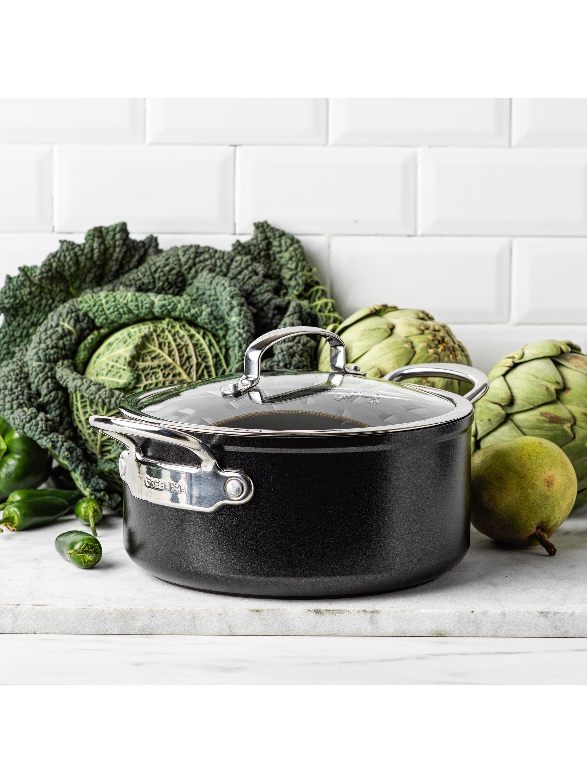 GreenPan Barcelona Pro ceramic non-stick casserole 24cm, imported from the UK