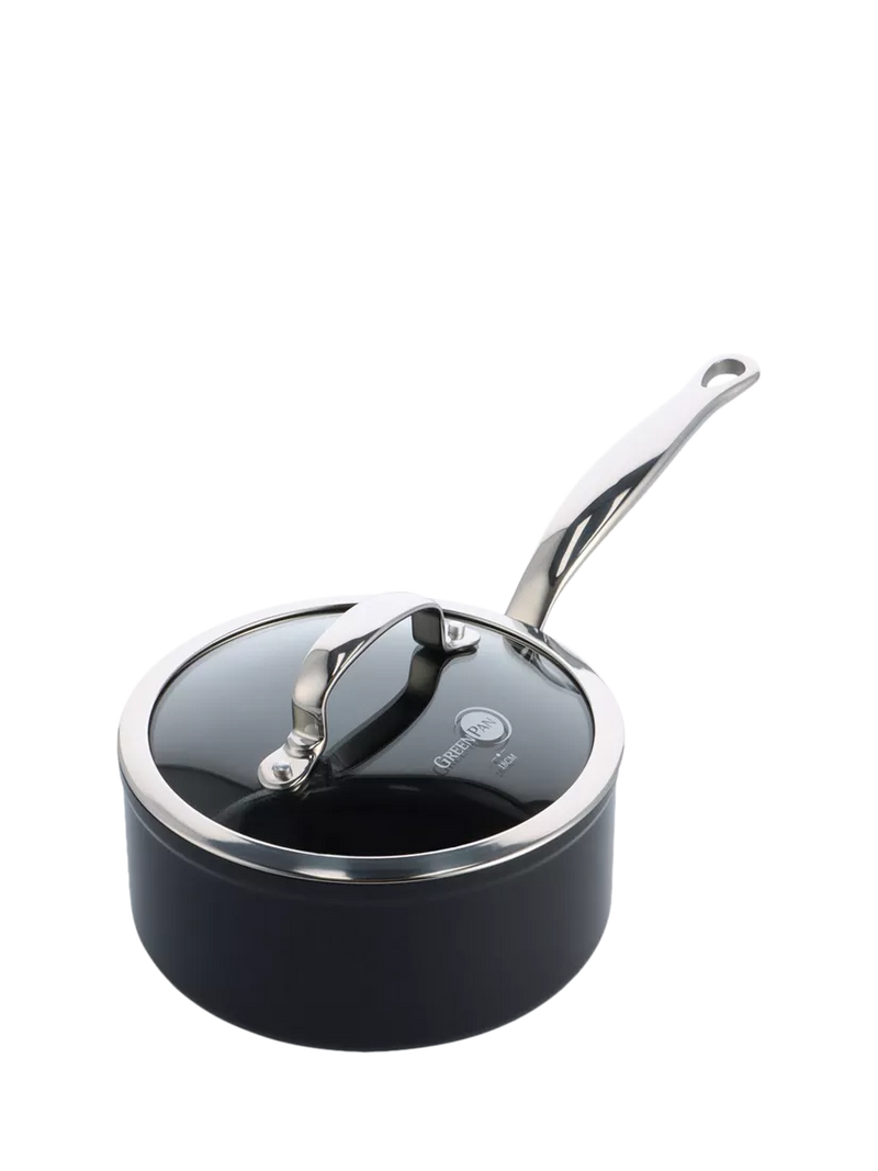 GreenPan Barcelona Pro Hard Anodised Aluminium Ceramic Non-Stick Saucepan & Lid, 20cm