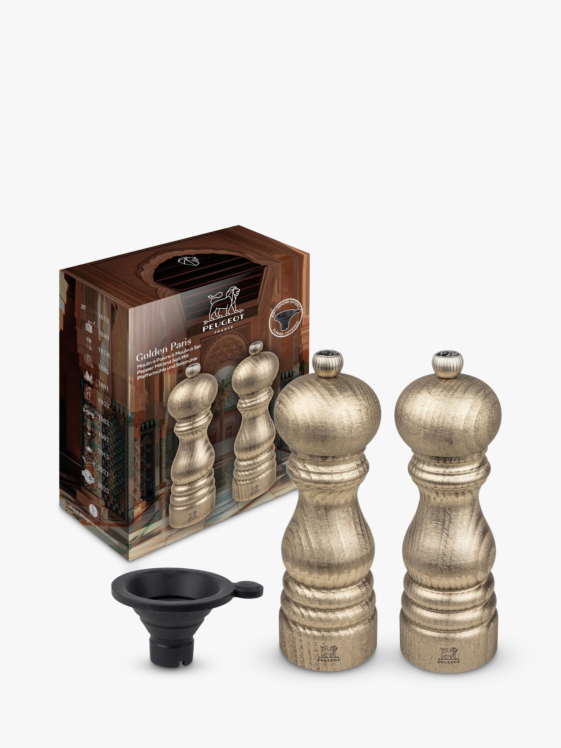 Peugeot Golden Paris u'Select salt and pepper mills 18cm - British product