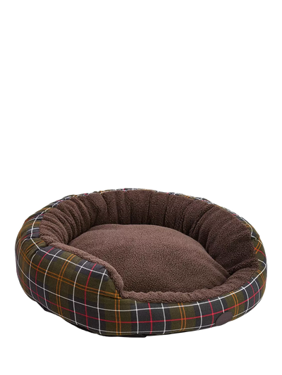 John Lewis Barbour Tartan Trim Snuggle Dog Bed Multi 30 inch- Buy online at McGrocer