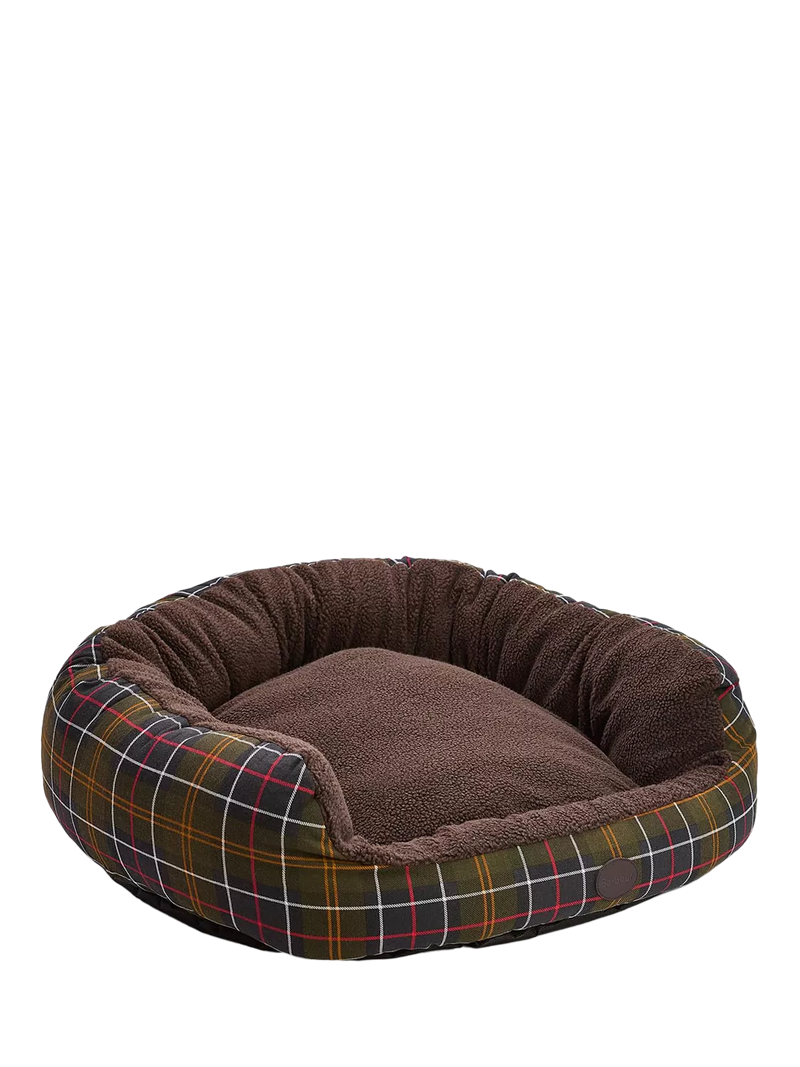 Barbour Tartan Trim Snuggle Dog Bed 35in (British brand)