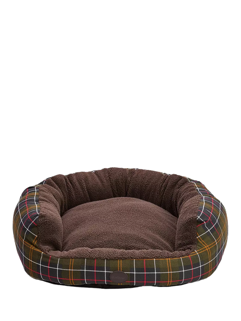 Barbour Tartan Trim Snuggle Dog Bed 35in (British brand)