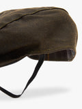 Barbour dog waxed flat cap in green olive (British brand)