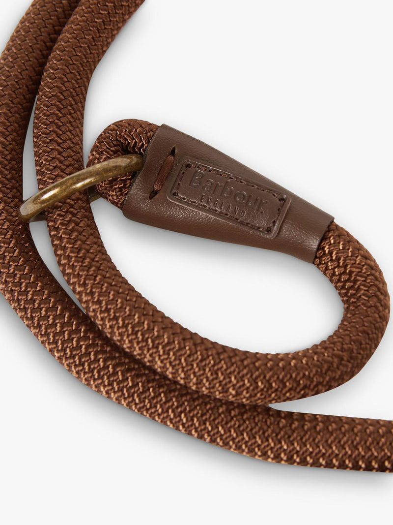 Barbour tartan dog lead with grip slip, brown (British brand)