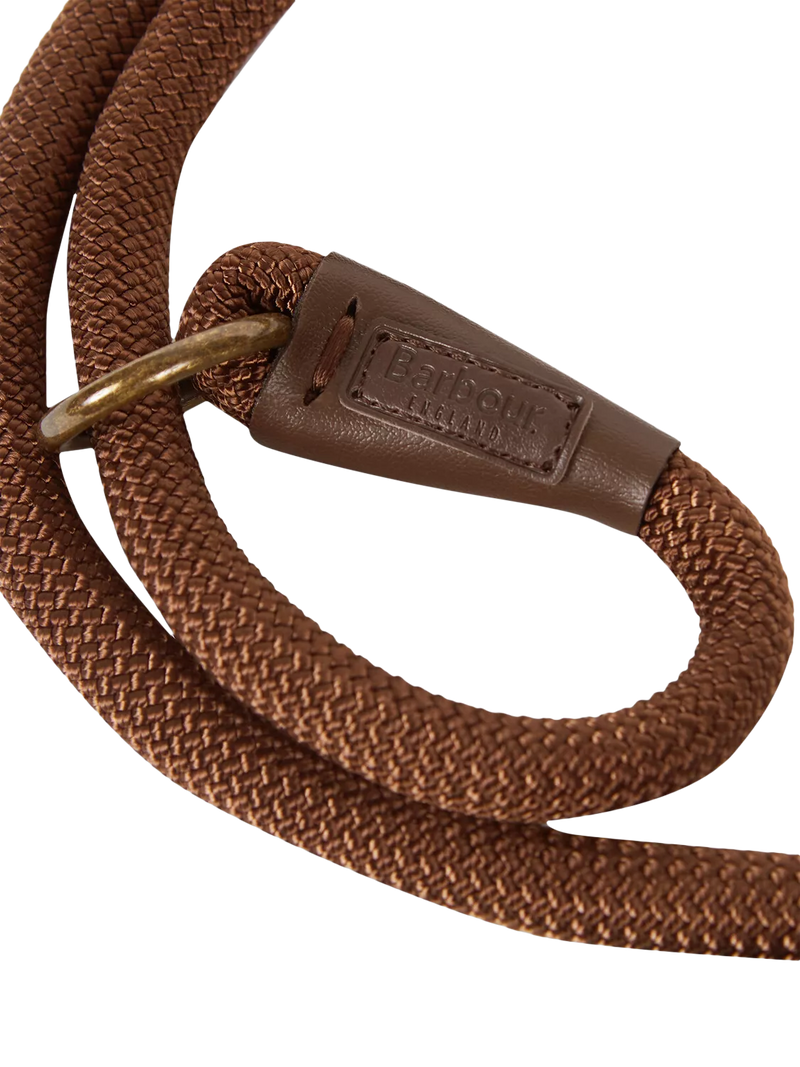Barbour tartan dog lead with grip slip, brown (British brand)