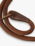 Barbour tartan dog lead with grip slip, brown (British brand)
