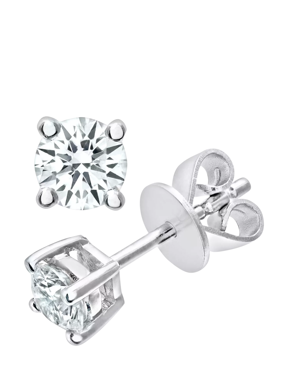 Mogul diamond stud earrings 18ct white gold 0.50ct - British product