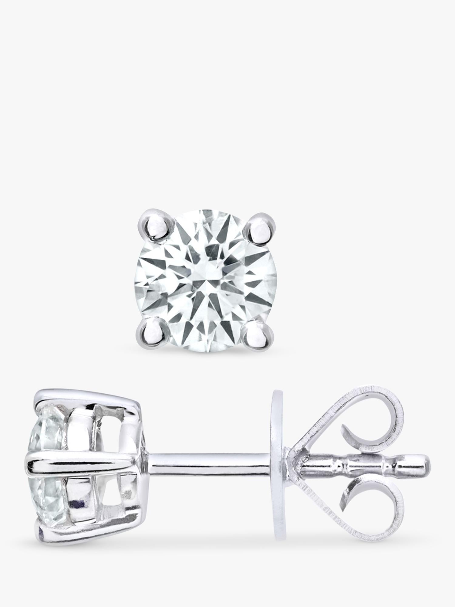 Mogul diamond stud earrings 18ct white gold 0.50ct - British product