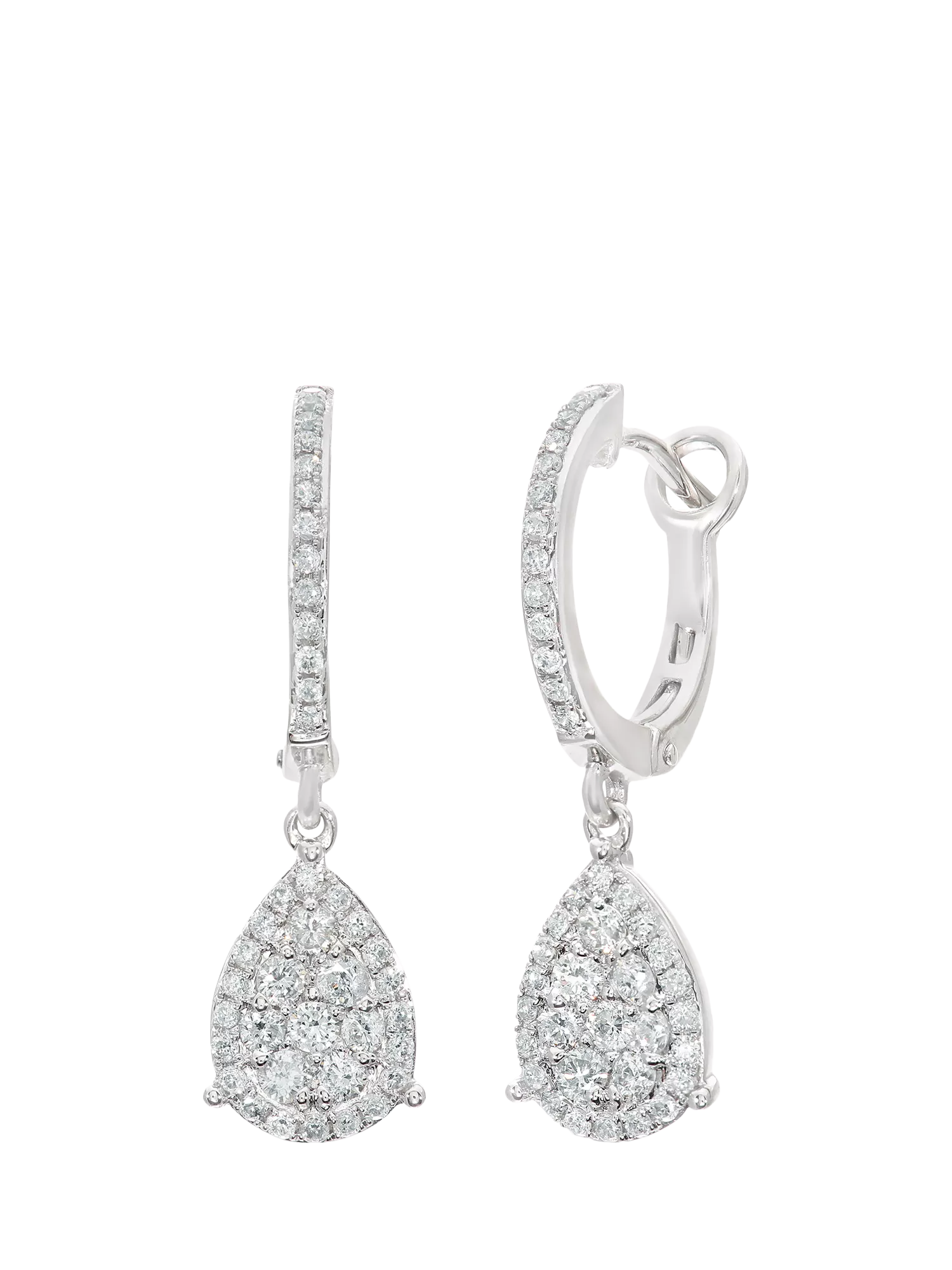 Mogul diamond drop earrings 18ct white gold, UK version