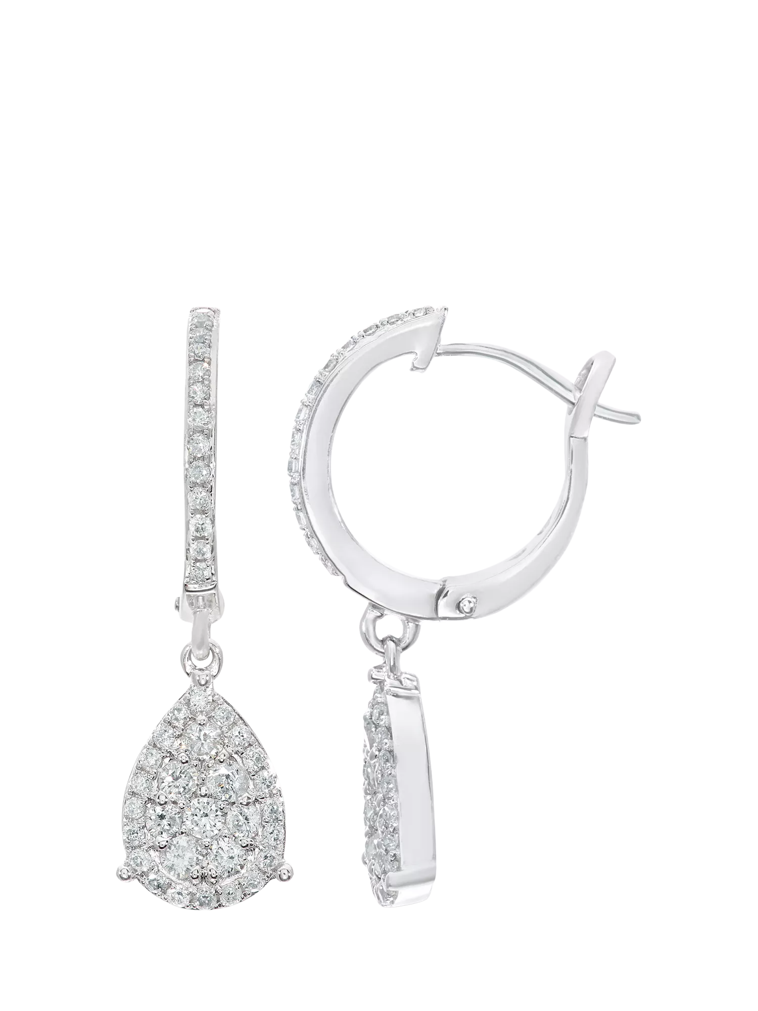 Mogul diamond drop earrings 18ct white gold, UK version