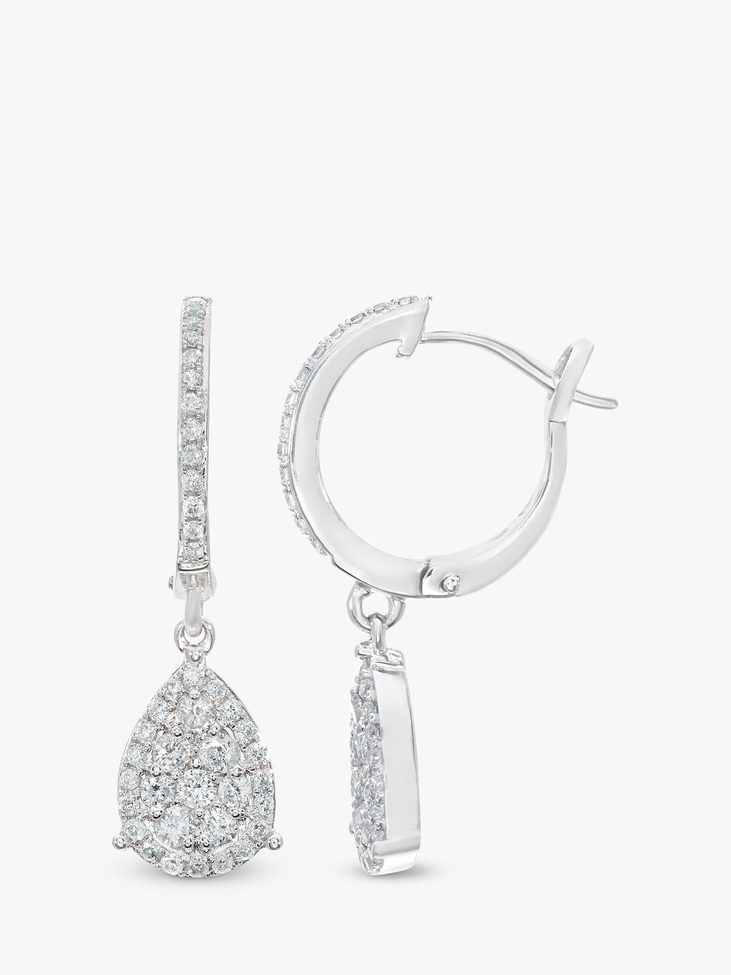 Mogul diamond drop earrings 18ct white gold, UK version