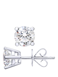 Mogul solitaire diamond stud earrings white gold 1.00ct - British product