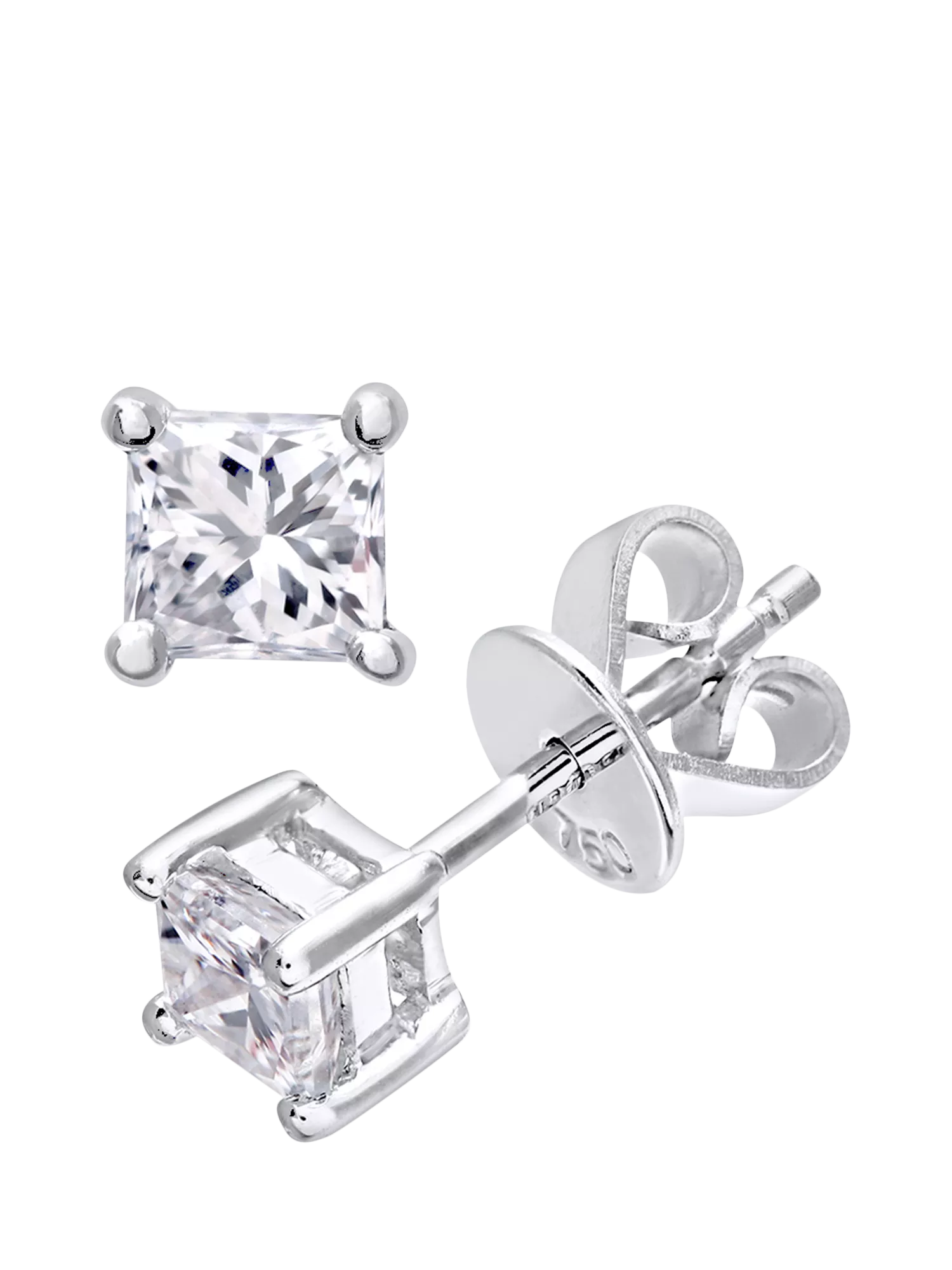 Mogul princess cut diamond stud earrings 0.50ct, UK version