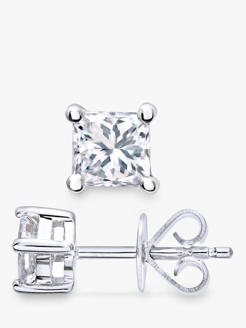 Mogul princess cut diamond stud earrings 0.50ct, UK version
