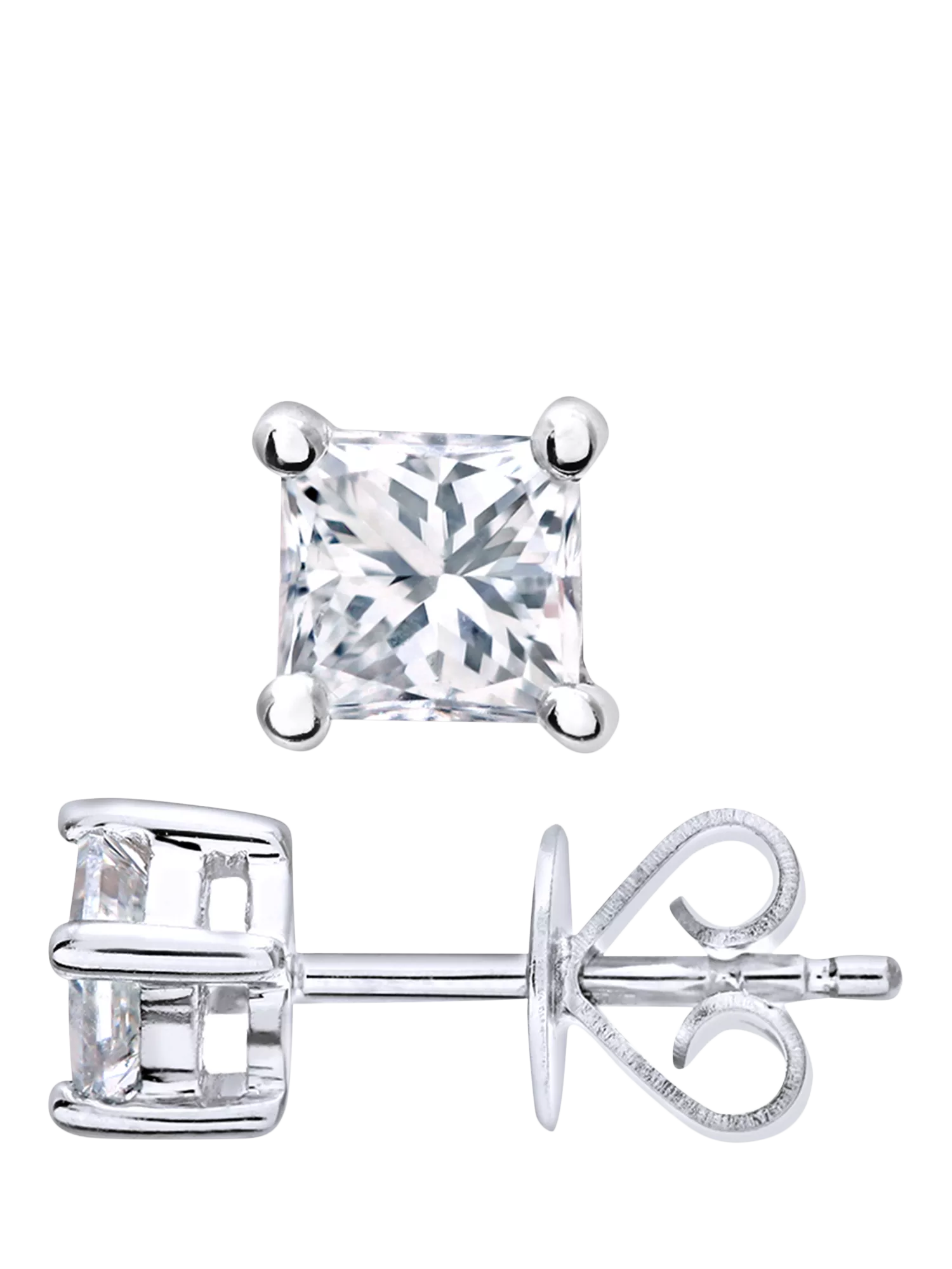 Mogul princess cut diamond stud earrings 0.50ct, UK version