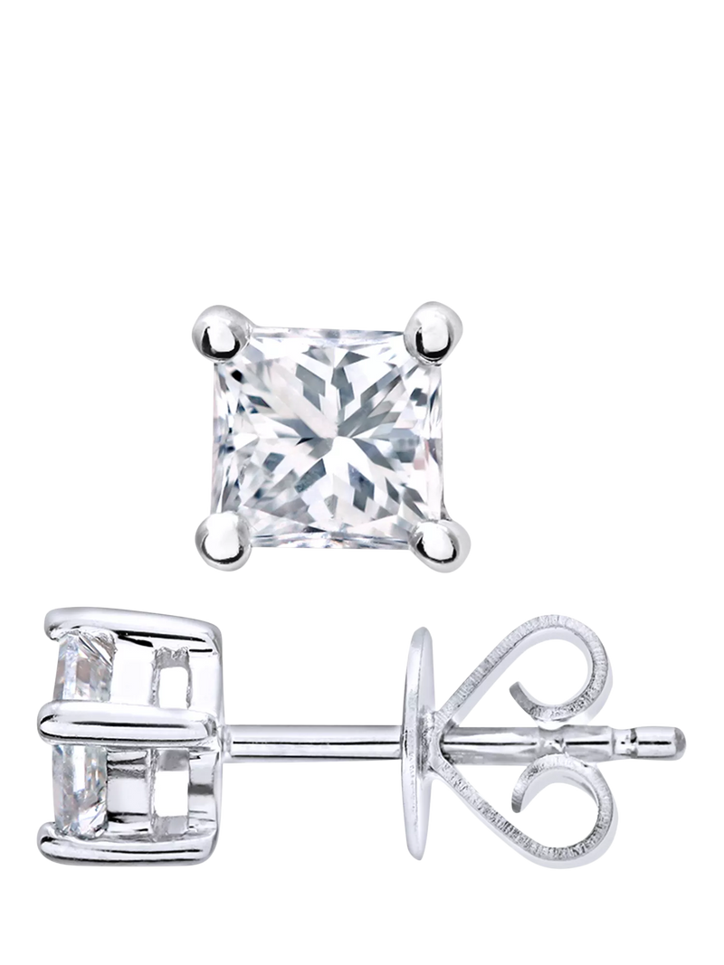 Mogul princess cut diamond stud earrings 0.50ct, UK version